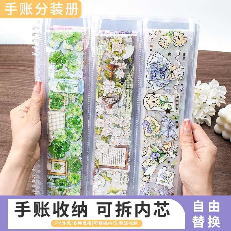 手帐胶带收纳分装册20张卡册离型纸活页和纸手账素材A4A5拼贴本图片
