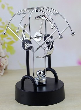 金属永动仪牛顿摆创意海豚旋转电磁摇摆器办公室装饰摆件生日礼物