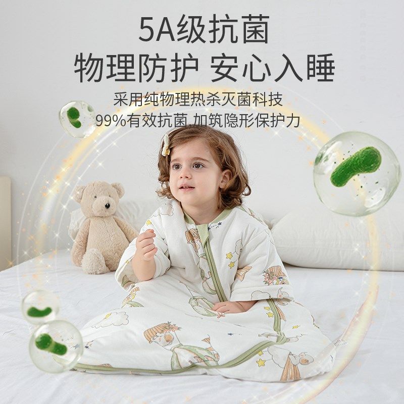 婴儿恒温睡袋秋冬宝宝一体式新生儿包脚防踢被神器春秋四季通用