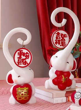 结婚礼物送新人大象摆件一对新婚新娘闺蜜情侣订婚礼品婚房装饰品