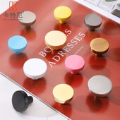 儿童房衣柜门小拉手实木抽屉橱柜粉蓝彩色把手白色圆点单孔小拉手