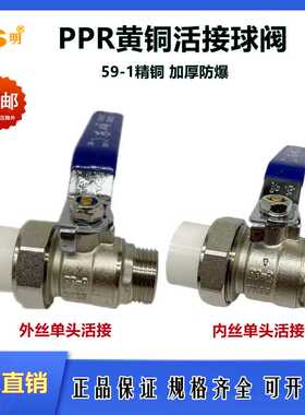 ppr单头外丝内丝活接铜球阀家用PPR20*4分25*6分水管开关阀门