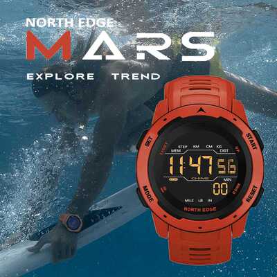NORTHEDGE Men's Digital Watch Sports Pedometer Calorie