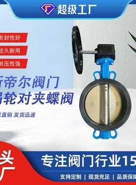 涡轮对夹蝶阀 蜗轮中线铸铁蝶阀 304板 球墨板 天津D371J-16Q