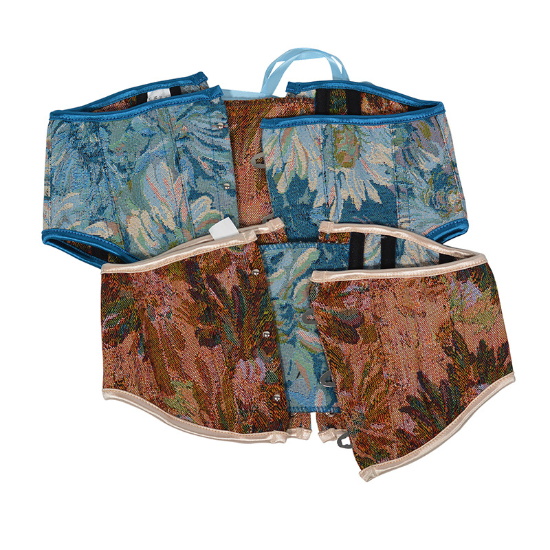 16cm短款3扣胶骨色织提花油画塑