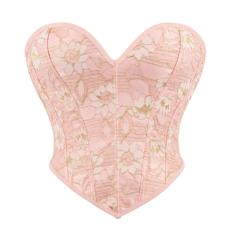 新款浅粉蕾丝贴合女士抹胸托胸宫
