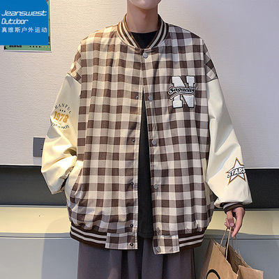 真维斯户外运动美式棒球服情侣2026新款潮牌复古开衫男女夹克外套