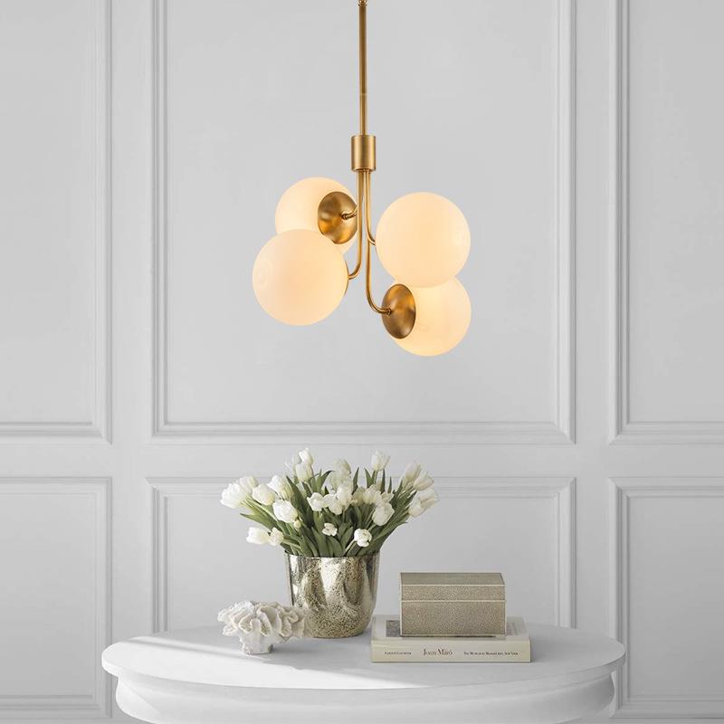 轻奢客厅分子灯创意北欧魔豆灯具后现代简约全铜卧室餐厅楼道吊灯