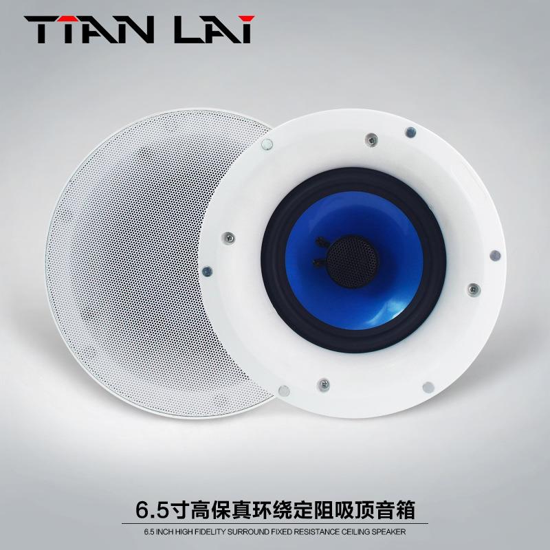 外贸嵌入式6.5寸天花定阻两分频吸顶喇叭同轴带分频器高音质音箱