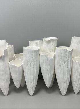 ABHOUSE美式法式出口复古简奢陶瓷立体花朵墙饰组合壁挂背景玄关