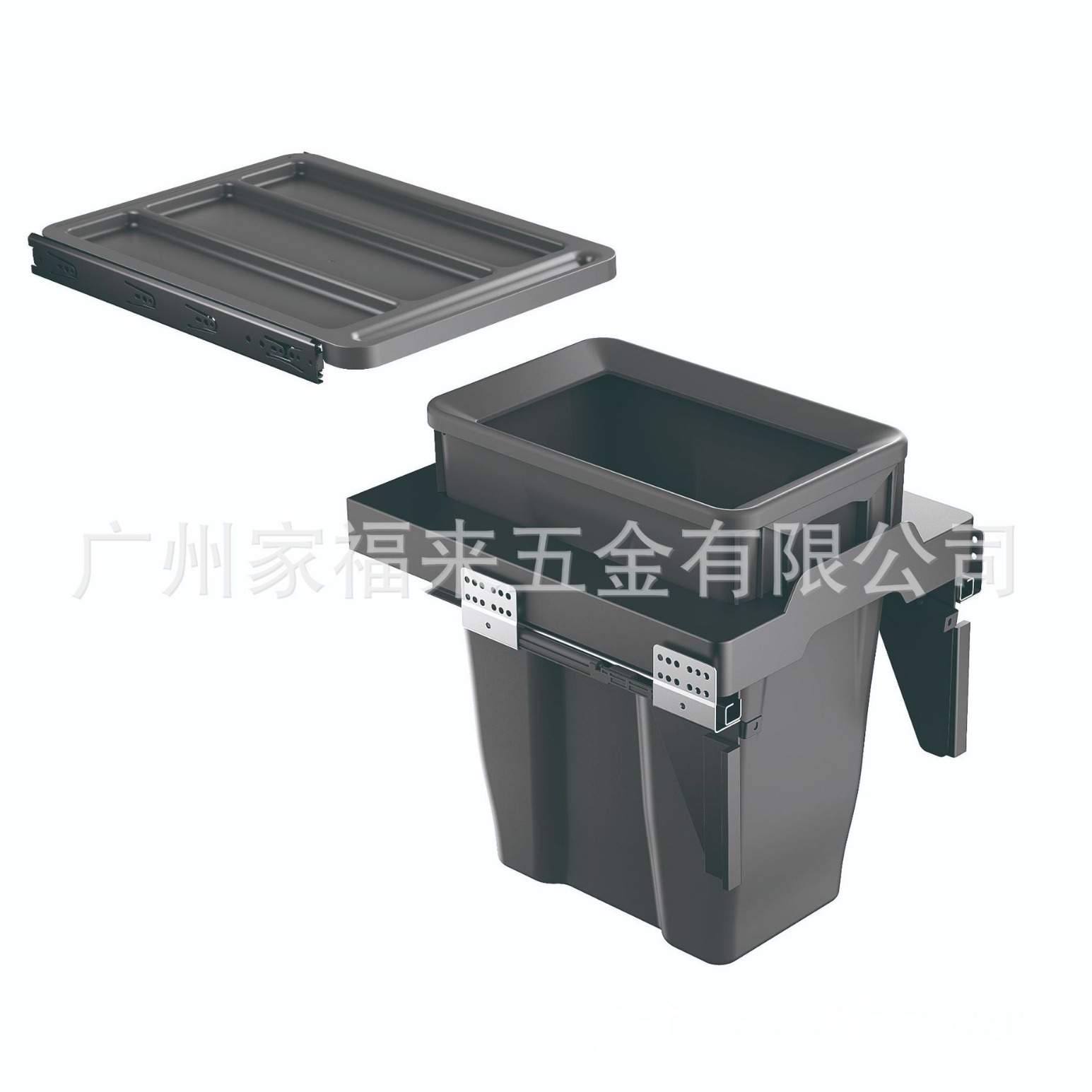 供应厨房大容量分类垃圾桶 侧装缓冲垃圾桶 抽拉式厨房多用垃极桶