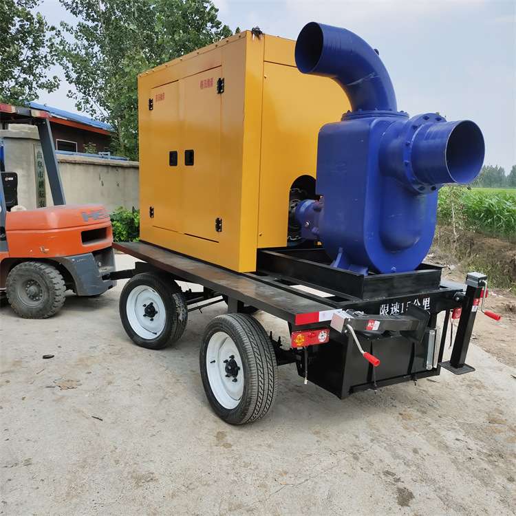 田地浇灌 柴油机排污泵防雨拖车式抽水机 四轮防汛泵车