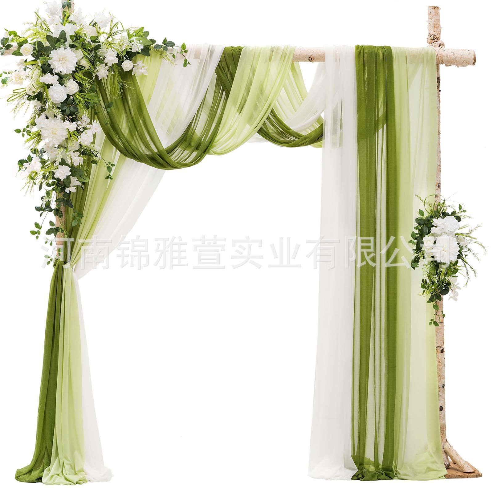 亚马逊人造拱门五件套帷幔纱幔雪纺仿真花婚礼派对装饰厂家供货