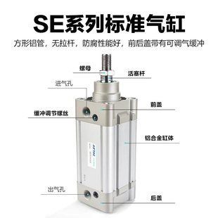 气动大推力标准气缸SE32X40X50X63X80X100X25X75X200 S附磁