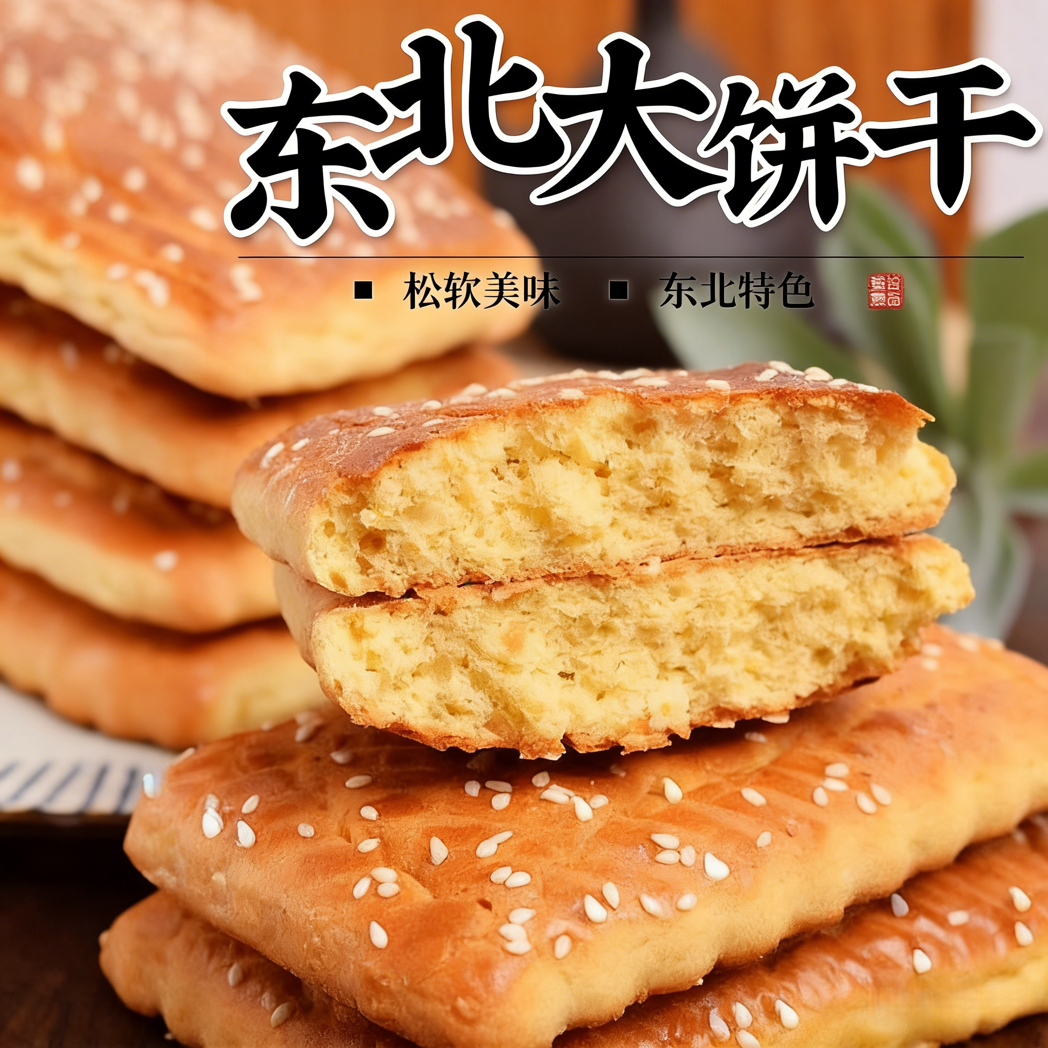 东北老式大饼干正宗发面大饼干怀旧零食鸡蛋软方饼干早餐食品