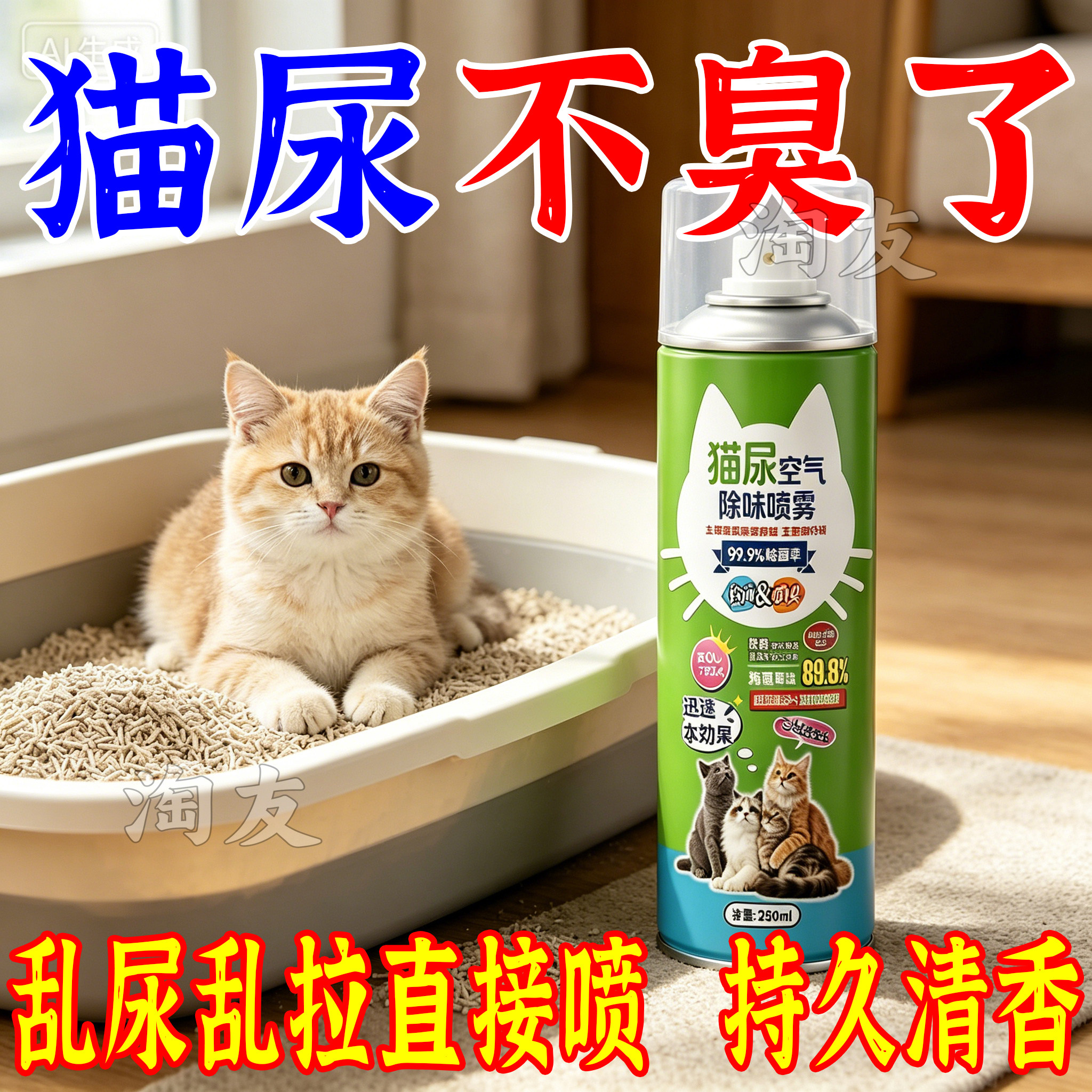 家用猫尿除臭喷雾温和分解异味