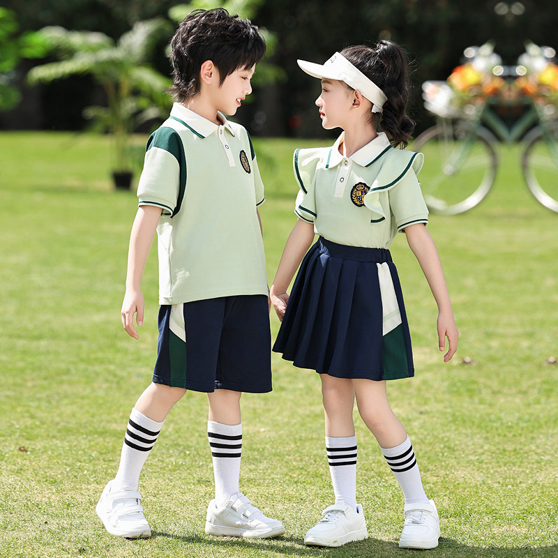 幼儿园园服夏季毕业服儿童班服短袖纯棉套装小学生校服夏装运动会