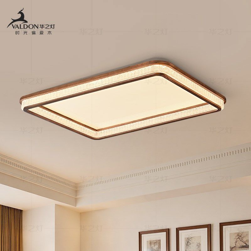 【晶蛰】客厅主灯 胡桃木新中式大灯高级感房间圆形led卧室吸顶灯,家装灯饰光源,客厅吸顶灯,淘宝优惠券,粉丝福利购,淘宝优惠卷