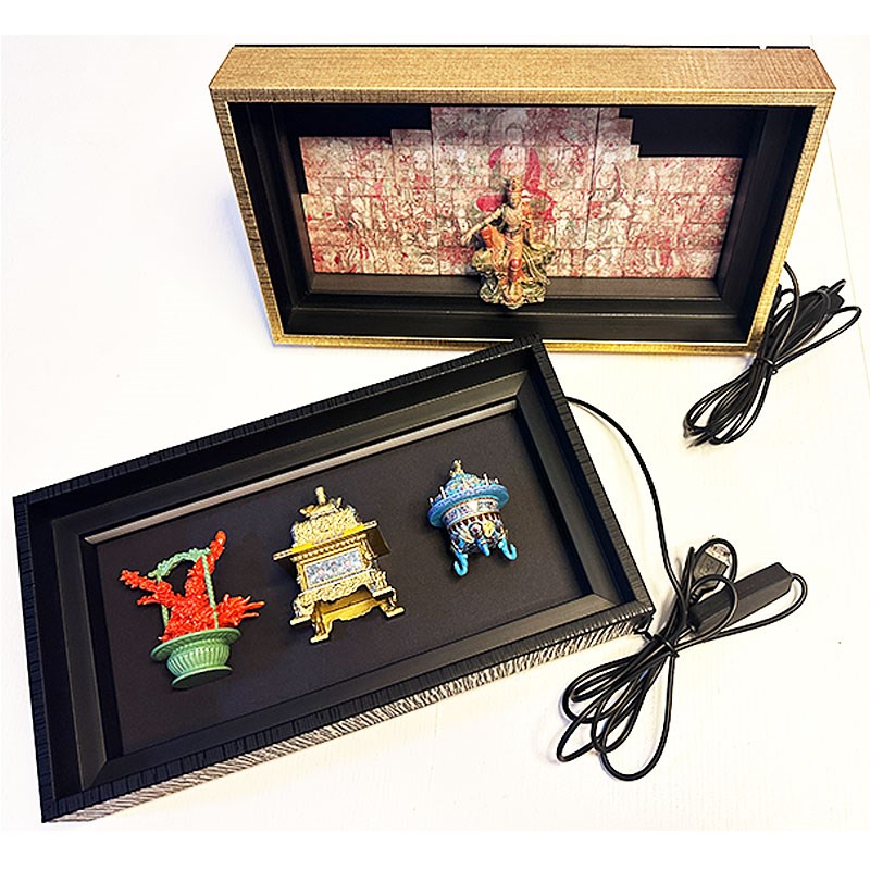 嗨C位可调节LED展框水月观音配搭玄关桌面摆件礼物纪念品拍照神器