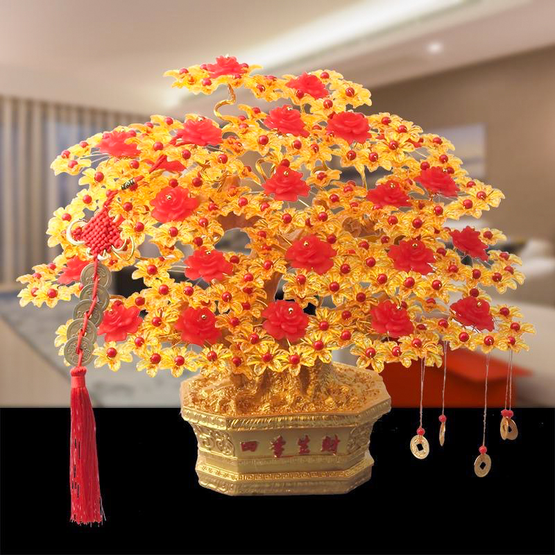 手工DIY串珠发财树摆件材料包散珠客厅家居装饰品招财工艺品摆饰