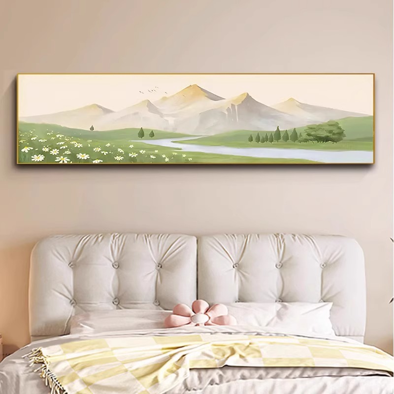奶油风卧室床头装饰画现代简约主卧房间墙壁画Q小清新酒店宾馆挂