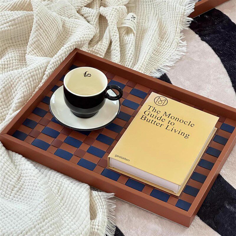 高颜值轻奢编织皮革托盘进门钥匙首饰摆件香薰蜡烛长方形收纳茶盘,家居饰品,香薰托盘,淘宝优惠券,粉丝福利购,淘宝优惠卷