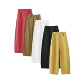 春季 6080 廓形百搭高腰显瘦通勤弯刀阔腿裤 新款 拍大腿推荐