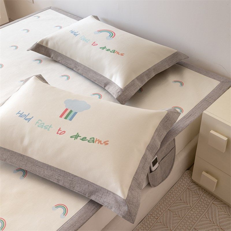 夏季少女心小清新冰丝席三件套可机洗北欧风儿童卡通凉席空调软席,床上用品,冰丝席,淘宝优惠券,粉丝福利购,淘宝优惠卷