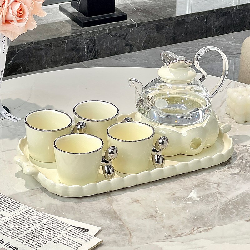 陶瓷水果花茶壶蜡烛加热下午茶茶具茶杯养生壶套装结婚新婚礼物