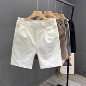 子潮男夏天高级商务休闲五分裤 大码 薄款 直筒5分裤 300斤夏季 新款