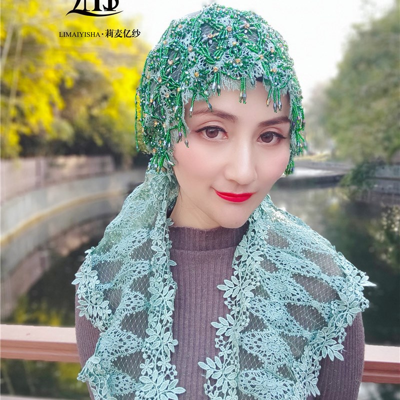 盖头女回披肩帽子女式纱t巾百搭套头围巾百搭包头帽堆堆帽包头巾