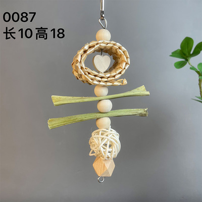鹦鹉啃咬鸟用品天然木花通草球互动解闷发泄玄凤玩耍用具