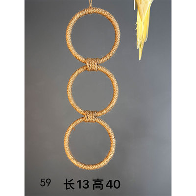 鹦鹉互动玩具三环串秋千实木玄凤解闷磨嘴啃咬站架攀爬鸟笼用品