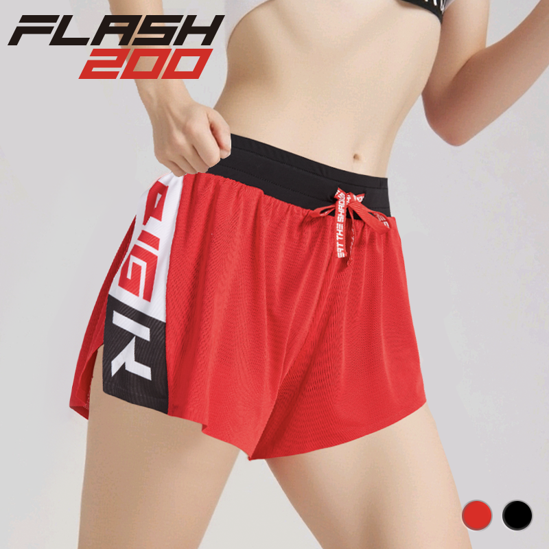 BIGK大K 官方旗舰店FLASH200马拉松路跑带内衬可分叉三分运动短裤
