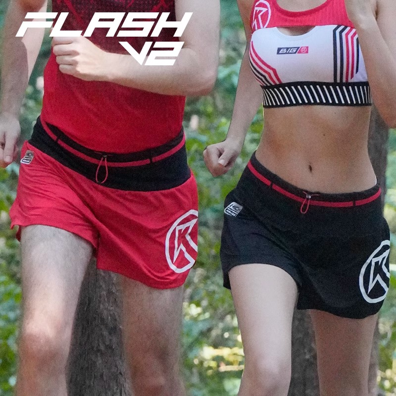 BIGK 大K FLASH V2男女款马拉松跑步速干自带内衬运动三分裤短裤