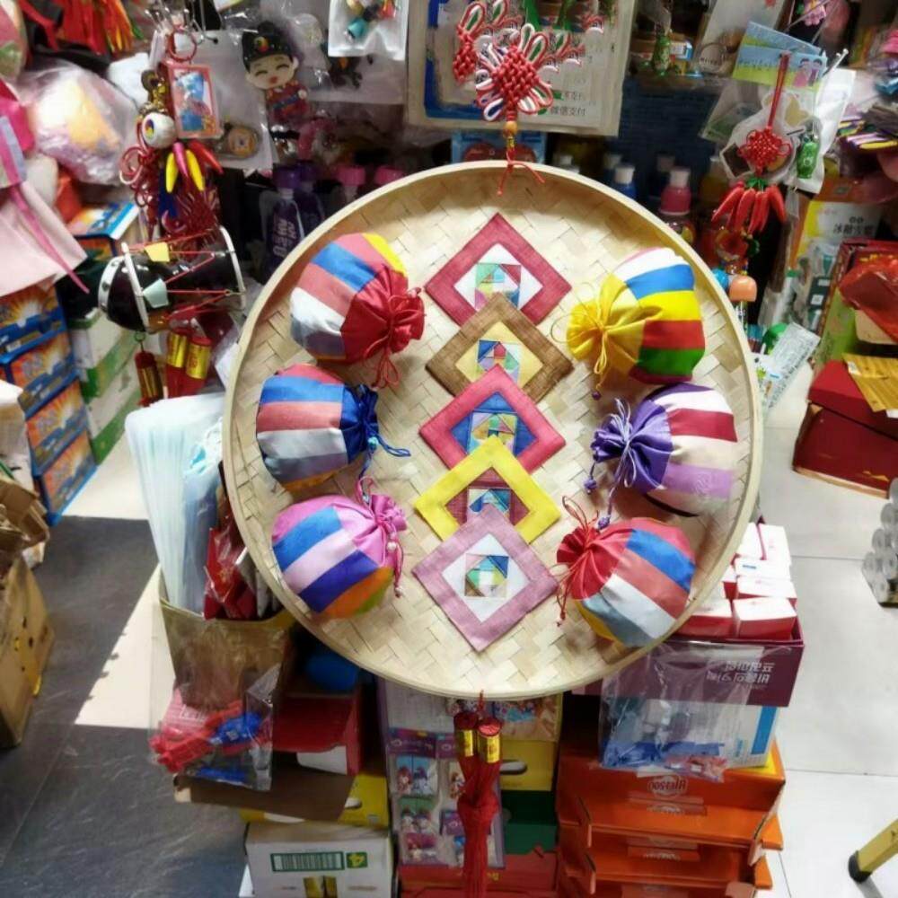 古典韩式创意五福袋簸箕组合挂件/朝鲜族风格家居餐厅挂饰/礼品