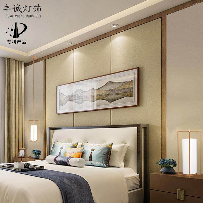 新中式吊灯布艺现代简约卧室客厅灯餐厅书房茶室高吊灯台灯套装,家装灯饰光源,智能吊灯,淘宝优惠券,粉丝福利购,淘宝优惠卷