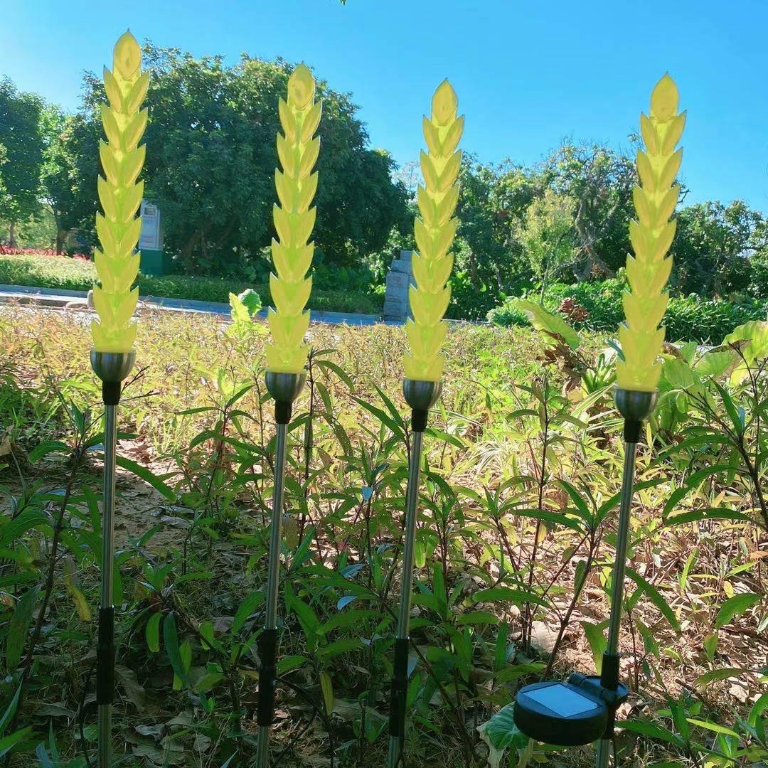 新款LED太阳麦穗灯能灯芦苇灯户外防雨景观亮化发光水稻插地灯