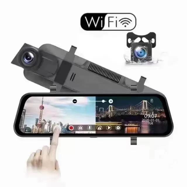 10寸车载后视镜行车记录仪高清夜视1080p前后双镜头倒车影像dvr