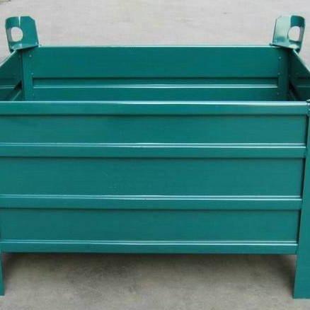 钢制料箱，钢质好承载性能OK，可堆垛利用率高