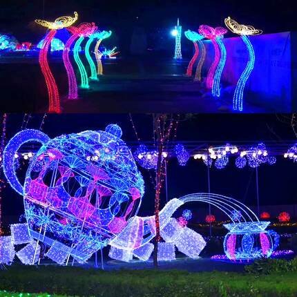 户外亮化工程梦幻灯光节装饰景观灯 LED茶具蝴蝶动物造型灯