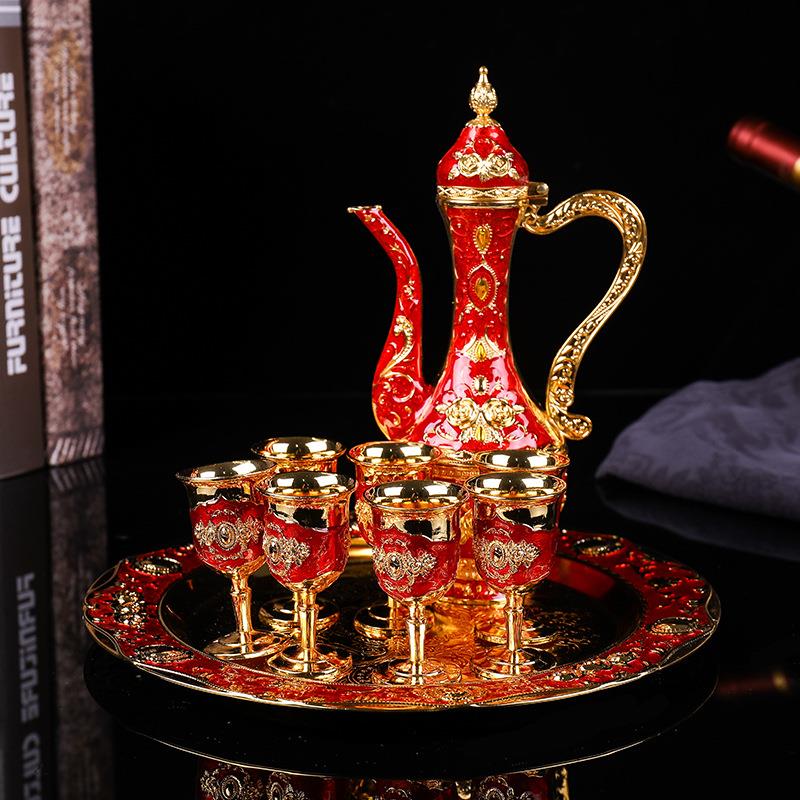 俄罗斯金属工艺品古风酒具套装创意白酒酒壶家居装饰摆件礼品
