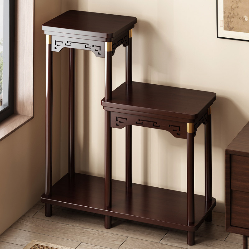 中式花架子客厅落地式实木阳台置物架2025新款花台室内多层花盆架