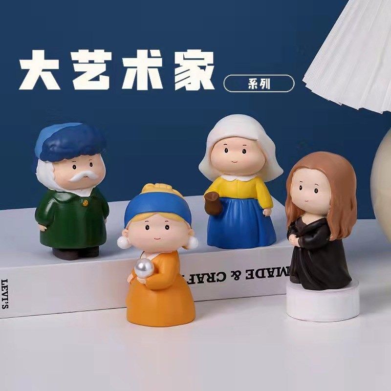 带戴珍珠耳环的少女小摆件家居可爱女生办公室桌面工位装饰品礼物,家居饰品,装饰摆件,淘宝优惠券,粉丝福利购,淘宝优惠卷