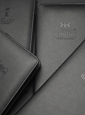 黑色高档皮革收银夹酒店买单夹饭店酒水结账本票据夹定制logo结账