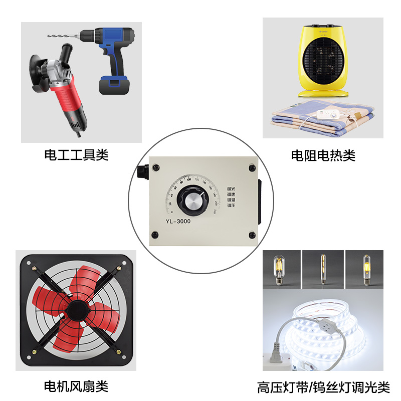 220V风机风扇调速器单相交流调温调压角磨机电机无极可控硅控制器