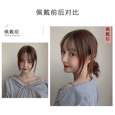 真人发迷你卷发低马尾假发片绑带式小卷发包式短发玉米烫自然隐形