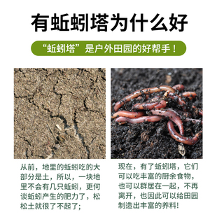 蚯蚓塔松土蚯蚓厨余堆肥箱堆肥桶户外花园学校培养养殖箱粪狗屎塔