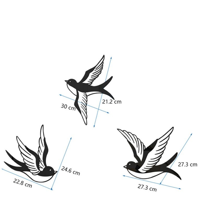 亚克力镜面贴 3D立体小燕子家居装饰品墙贴自粘镜子贴饰小鸟贴品,家居饰品,软装墙贴,淘宝优惠券,粉丝福利购,淘宝优惠卷