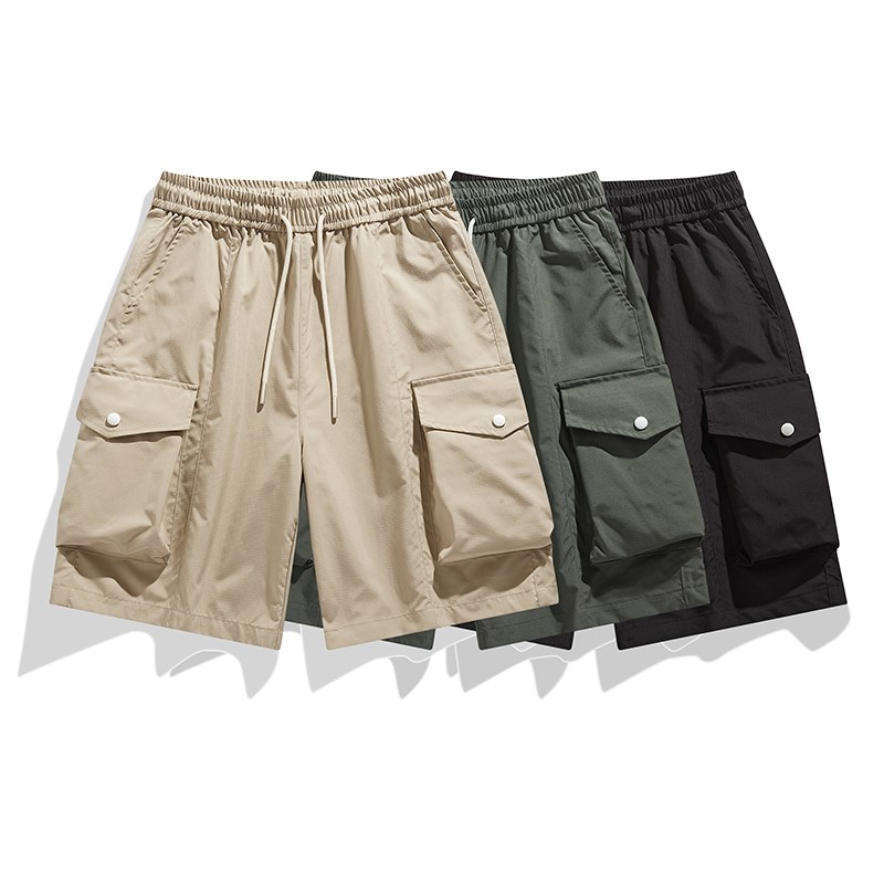 2024新款男装短裤夏季美式工装直筒休闲裤宽松时尚百搭男士五分裤